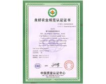良好农业规范认证证书